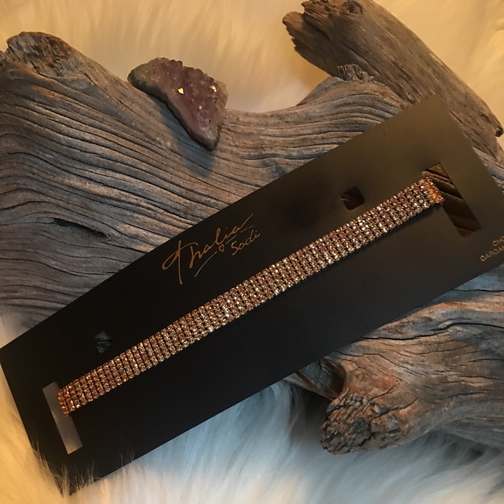 🔮Thalia Sodi Dark Rose-Gold Crystal Choker